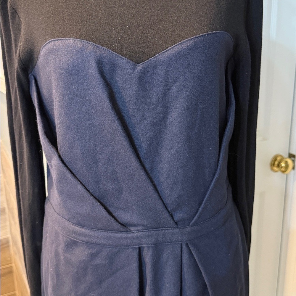 Laviniaturra Made in Italy Two Tone Long Sleeve Wool Sweetheart Dress SZ 12 NWT - Picture 3 of 12